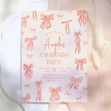Whimsical Pink Bow Girl Geburtstag