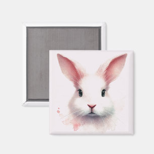 Whimsical Pink Bunny Magnet