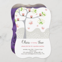 Whimsical Pink Cupcakes Tree Girl Birthday Einladu