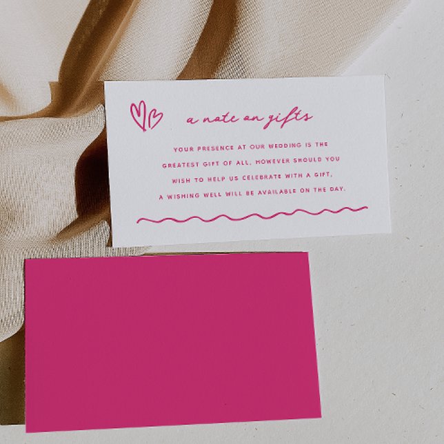 Whimsical Pink Doodle ein Hinweis auf Geschenke Begleitkarte (Von Creator hochgeladen)