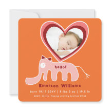 Whimsical Pink Elephant Liebe Baby Girl Foto Gebur