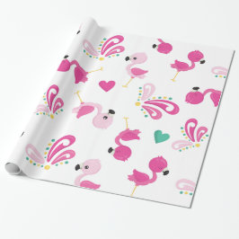 Whimsical Pink Flamingo Muster Geschenkpapier