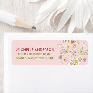 Whimsical Pink Floral Blooms Baby Dusche Adresse
