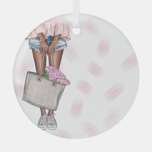 Whimsical Pink Lady Ornament Aus Glas