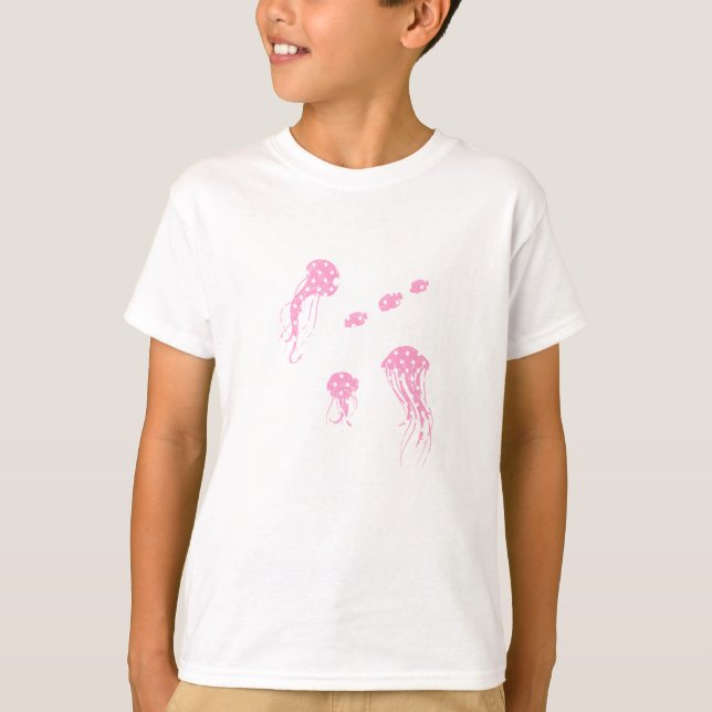 Whimsical Pink Polka Dot Sea Creatures Tshirt (Vorderseite)