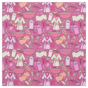 Whimsical Pink Schönheit und Verwöhnmuster Stoff