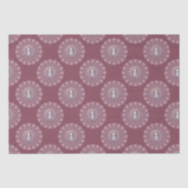 Whimsical Pink Snowman Classic Polka Dot Mandala Seidenpapier