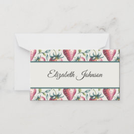 Whimsical Pink Strawberry Summer Guest Name Platzkarte