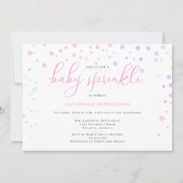 Whimsical Pink Watercolor Confetti Baby Sprinkle Einladung