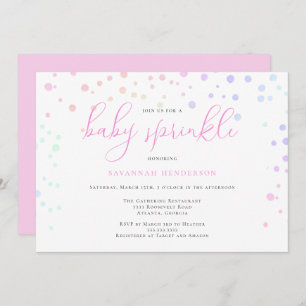 Whimsical Pink Watercolor Confetti Baby Sprinkle Einladung