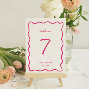 Whimsical Pink Wedding Tischnummer Card