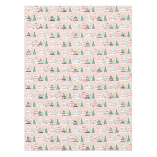 Whimsical Pink Weihnachtsbaumen Tischdecke