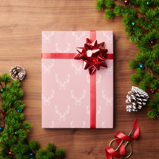 Whimsical Pink Weihnachtsmuster Wrapping Paper Geschenkpapier (Feiertagsgeschenk)