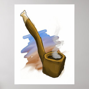 Whimsical Pipe Illustration Poster