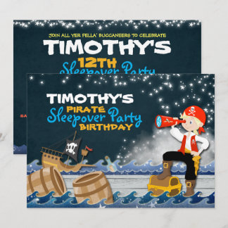 Whimsical Pirate Sleep Over Birthday Party Einladu Einladung