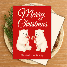 Whimsical Polar Bären mit Candy Canes Weihnachten