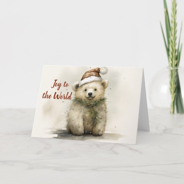 Whimsical Polar Bear Weihnachtskarte Karte (Vorderseite)