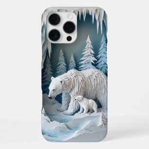 Whimsical Polar Bear Winter Märchen ✨ Schnee Papie iPhone 16 Pro Max Hülle