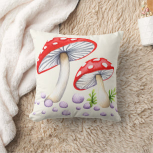 Whimsical Polka Dot Mushrooms Kissen