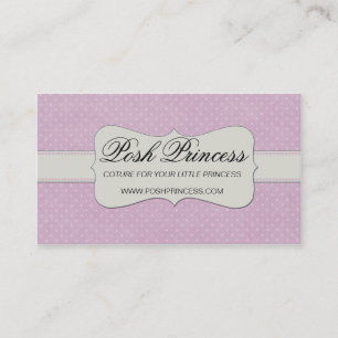 Whimsical Posh Princess Boutique Business Card Visitenkarte