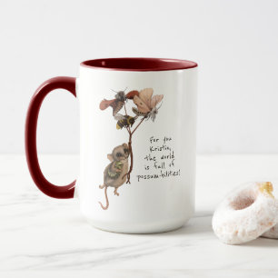Whimsical Possum Moth and Bee Kid's Farewell Card Tasse