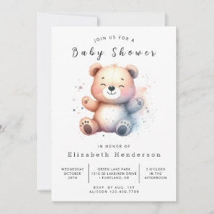 Whimsical Printable Bear Baby Dusche Einladung