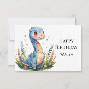 Whimsical Printable Dinosaur Geburtstag Karte