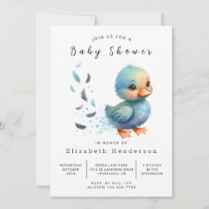 Whimsical Printable Duck Baby Duck Einladung