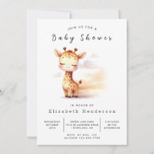 Whimsical Printable Giraffe Baby Dusche Einladung