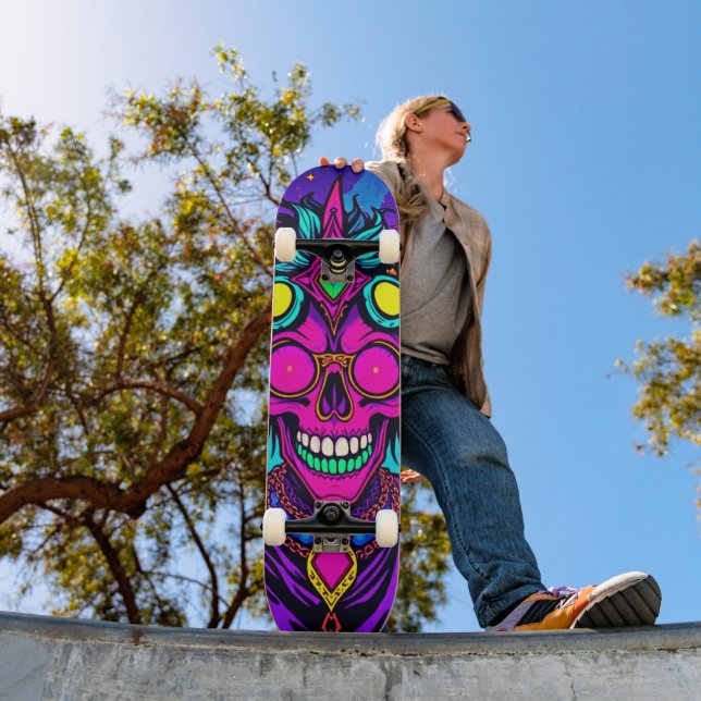 Whimsical Psychedelic Alien Skateboard (Außenbereich 1)