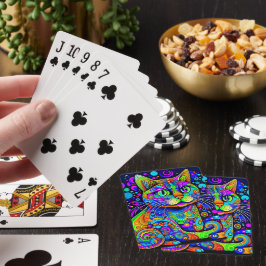 Whimsical Psychedelic Cat Classic Playing Cards Spielkarten