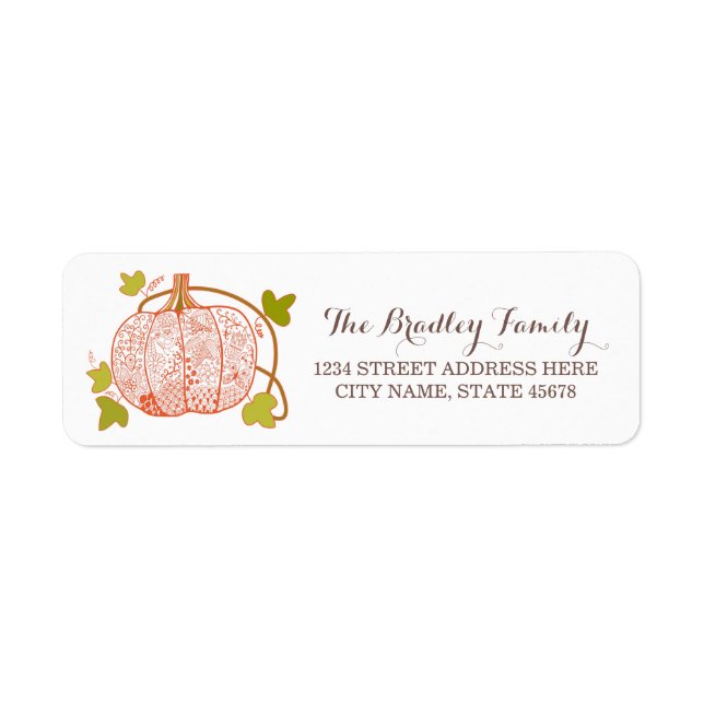 Whimsical Pumpkin Address Labels (Vorne)