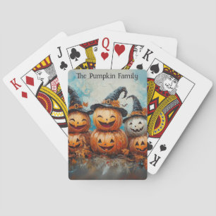 Whimsical Pumpkin Family Fall Saison Spielkarten