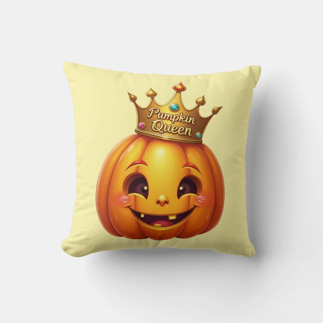 Whimsical Pumpkin Queen Fall Decke Kissen (Vorderseite)