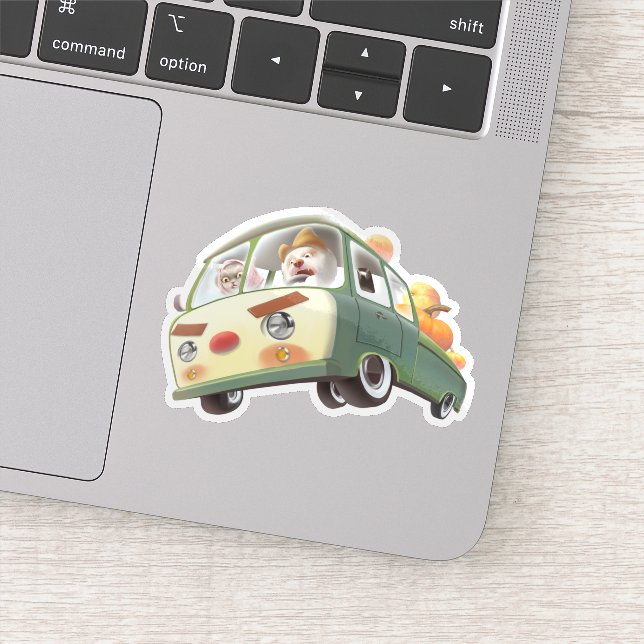 Whimsical Pumpkin Ride Aufkleber (Detail)