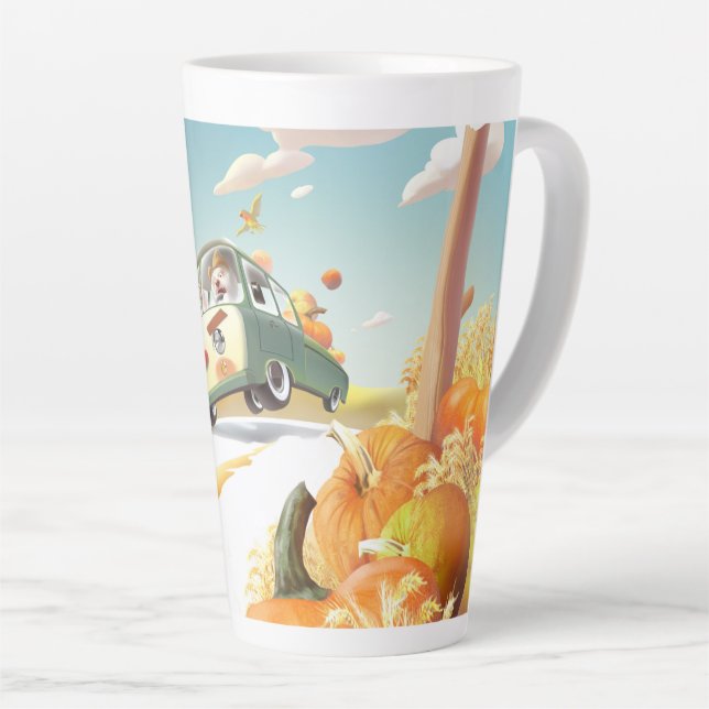 Whimsical Pumpkin Ride Milchtasse (Rechte Ecke)