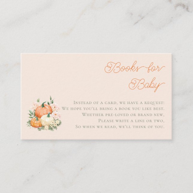 Whimsical Pumpkins & Pink Books for Baby Begleitkarte (Vorderseite)