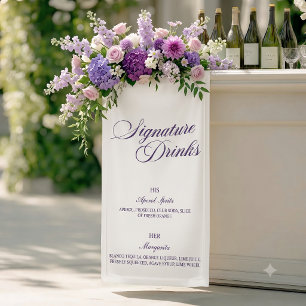 Whimsical Purple Floral viktorianische Signature-D Banner