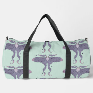 Whimsical Purple Motte mit Sternenglanz Duffle Bag
