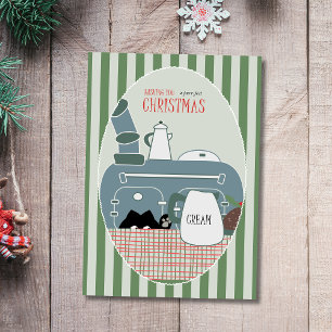 Whimsical Purr-fect Weihnachtskatze von Stove Feiertagskarte