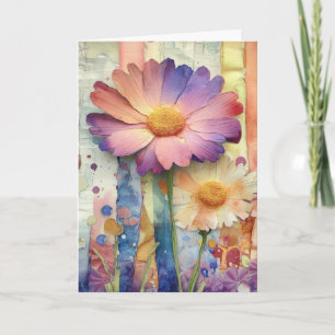 Whimsical Quirky fröhliche Blume Hallo geklappt Karte
