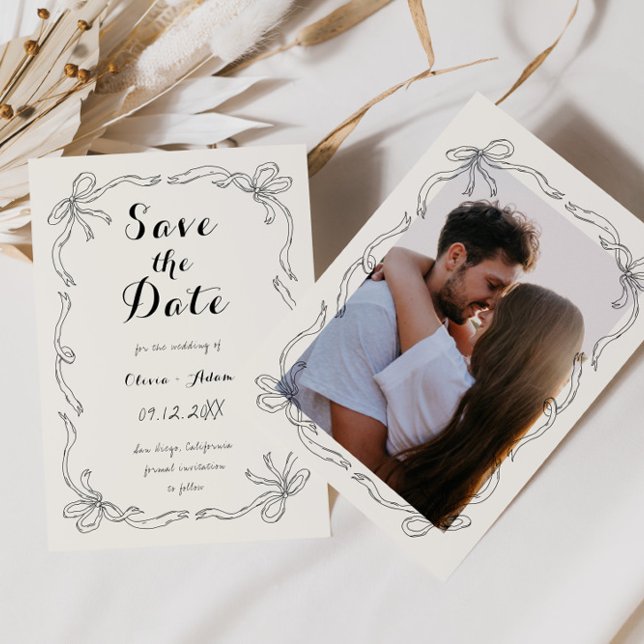 Whimsical Quirky Hand Draw Save the Date Karte (Von Creator hochgeladen)