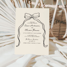 Whimsical Quirky handgeschriebene Bow Wedding Einladung