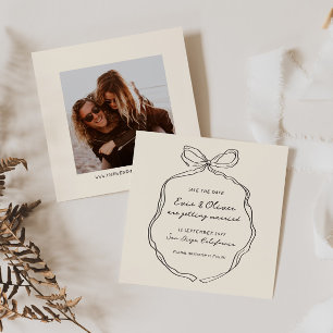 Whimsical Quirky handgeschriebene Bow Wedding Save The Date