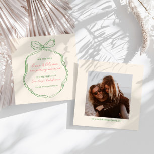 Whimsical Quirky handgeschriebene Bow Wedding Save The Date