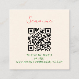 Whimsical Quirky handgeschriebene Hochzeit RSVP Begleitkarte