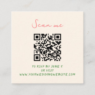 Whimsical Quirky handgeschriebene Hochzeit RSVP Begleitkarte