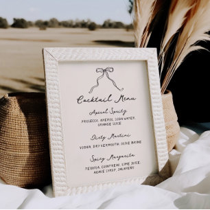 Whimsical Quirky handgeschriebenes Cocktailmenü Poster