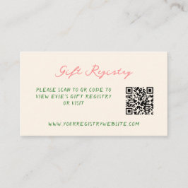 Whimsical Quirky handgeschriebenes Geschenk QR-Cod Begleitkarte