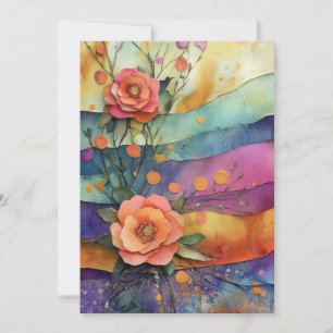 Whimsical Quirky Paper Blume Hallo Flat Karte